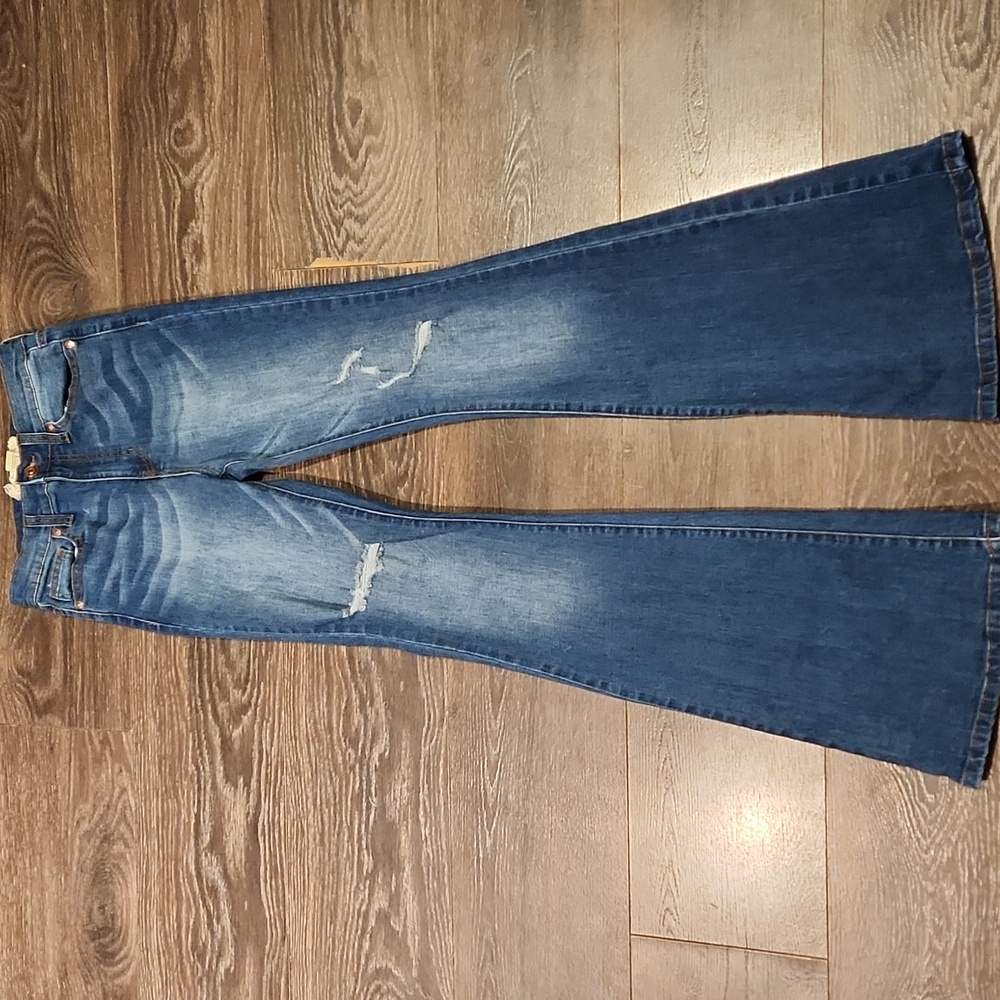 ❤️ NWOT! ALTAR'D STATE HIGH RISE FLARE JEANS, DISTRESSED, 0/1 (25) - Picture 2 of 7